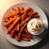 Sweet Potato Fries with Marshmallow Dip